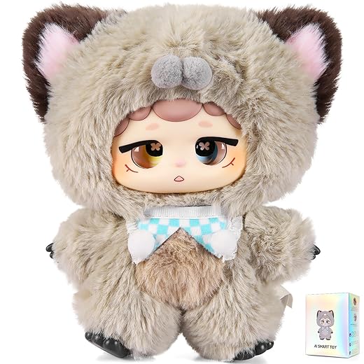 𝐀𝐈-𝐩𝐨𝐰𝐞𝐫𝐞𝐝 Plush Interactive Toy with Multiple Languages Switchable, Mini Communicatible Companion Bauble, Creative Simulated Rechargeable Doll Plaything for Kids Children Ages 3+ (8" High)