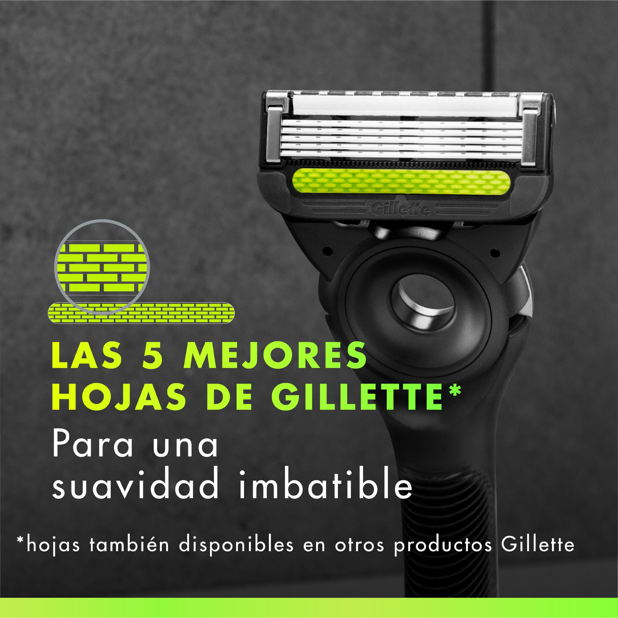 GilletteLabs Cuchillas de Afeitar Hombre, Pack de 16 + Colgante | Recambios para Maquinillas de Afeitar con 5 Hojas Y Banda Lubricante, Compatible con Todas Las Maquinillas Gillette Labs