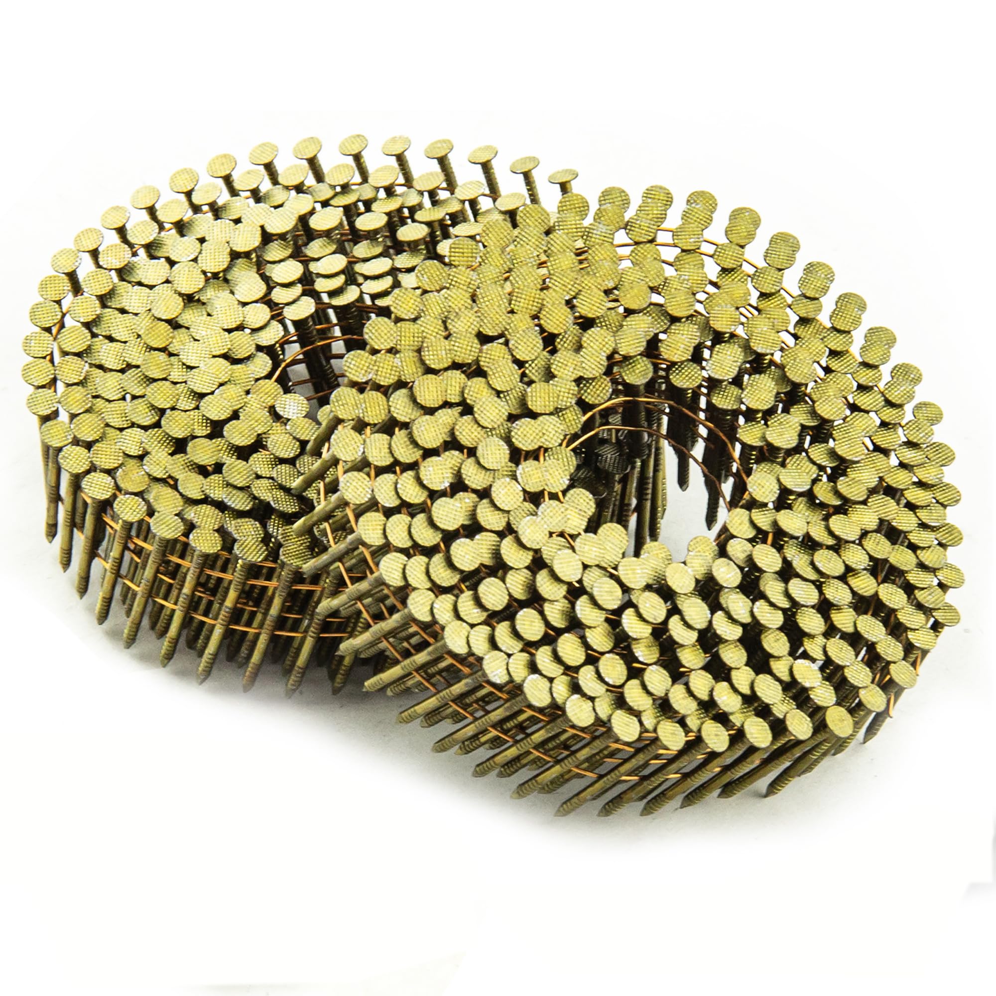 meite Siding Nails 15 Degree Coil Nails 1-1/4 Inch × .083 Inch Ring Shank Wire Collated Nails 15,000PCS, Full Round Head Bright Coated Siding Nails for Coil Nailer Sheathing Decking Fencing