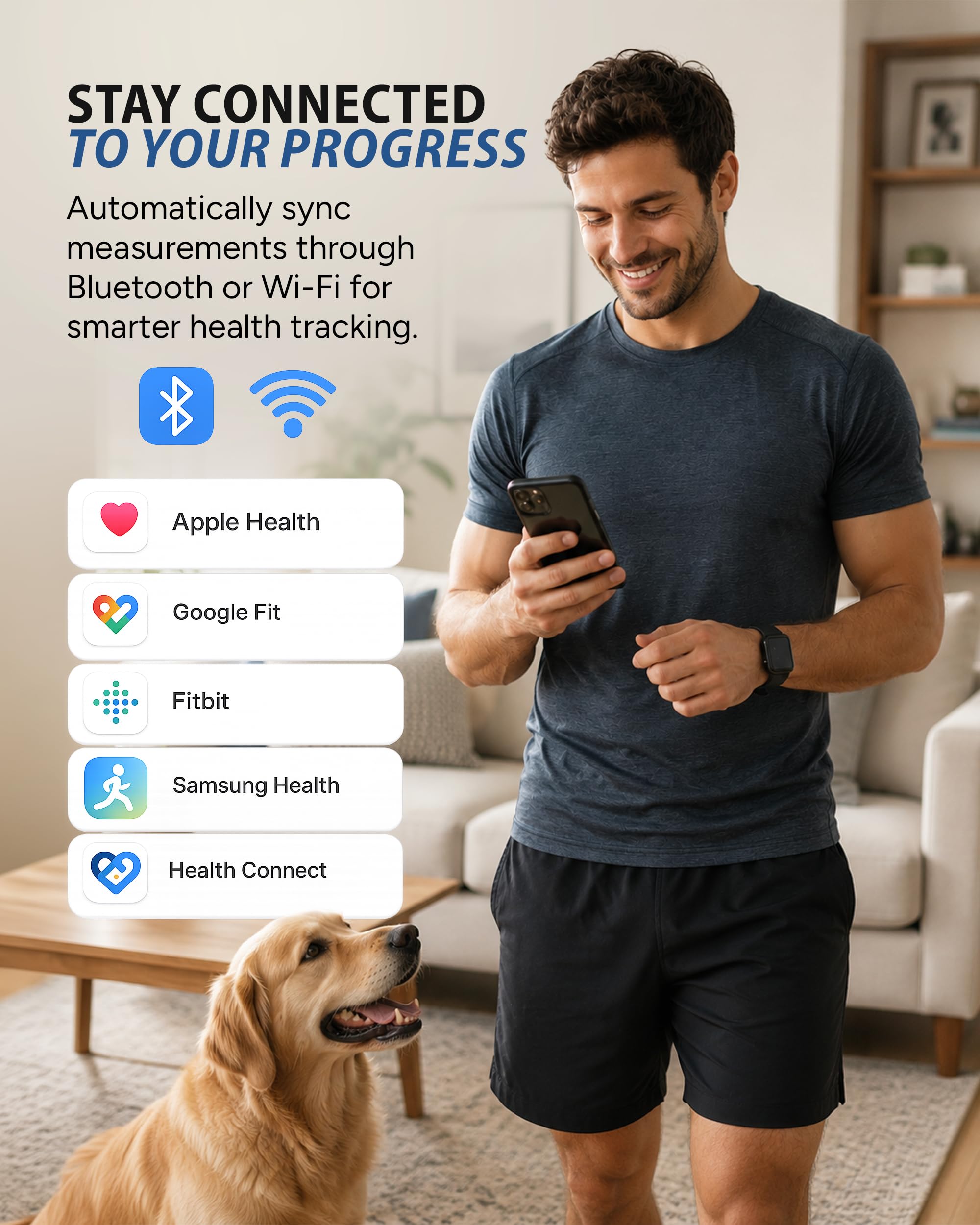 Homerz Báscula de composición corporal con 57 métricas, báscula digital de grasa corporal con IMC, seguimiento de masa muscular y frecuencia cardíaca, báscula inteligente Bluetooth de 8 electrodos