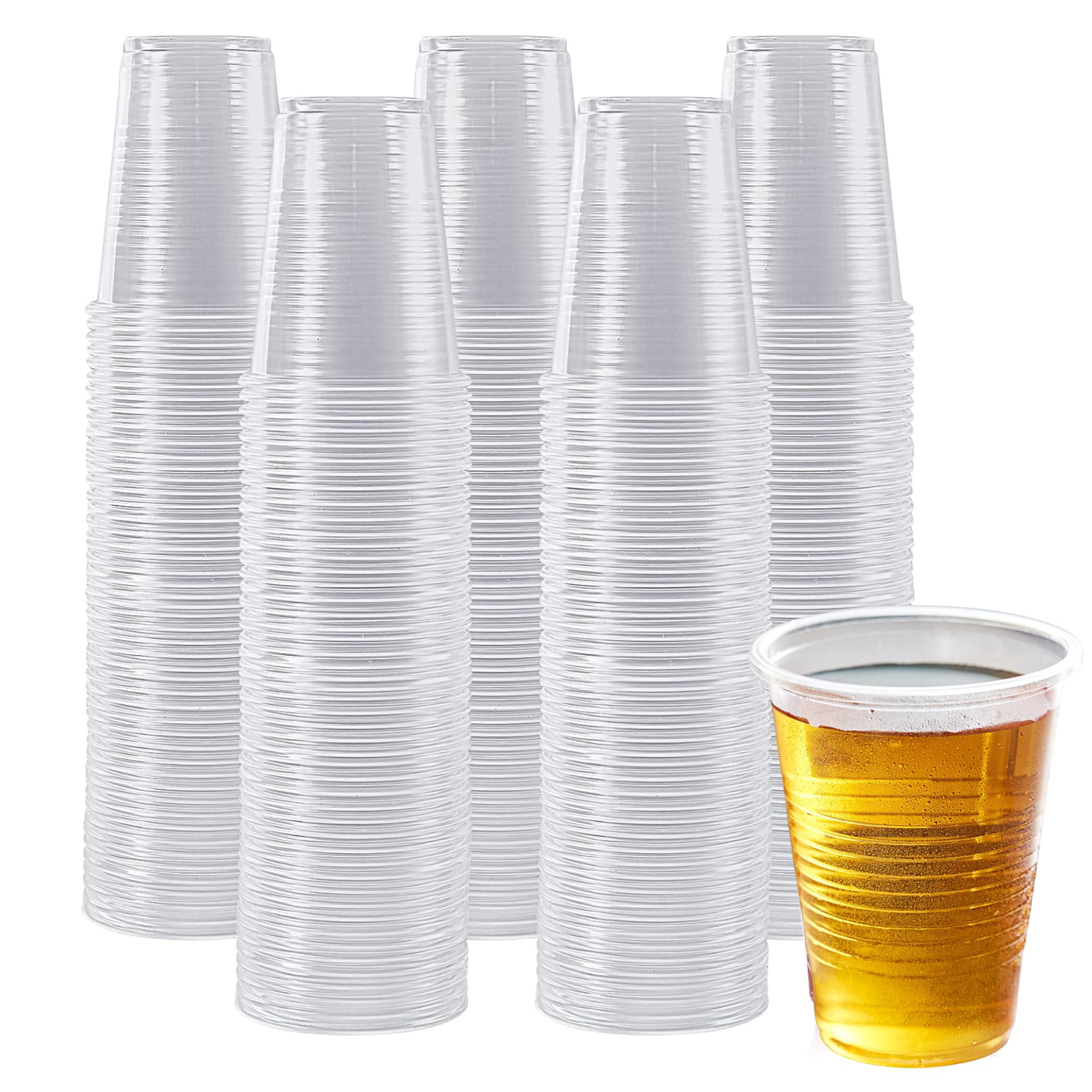 CaterCo Clear Plastic Disposable Vending Drink Cups for Water Coolers 1000 Pack - 7oz / 200ml Plastic Cup - Perfect for Drinking Events, Offices, Reusable, Home, Parties Gatherings - (7oz - 1000 Pack)