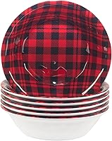 Vista 1 de Certified International Red Buffalo - Juego de 6 cuencos multiusos de melamina a cuadros, multicolor