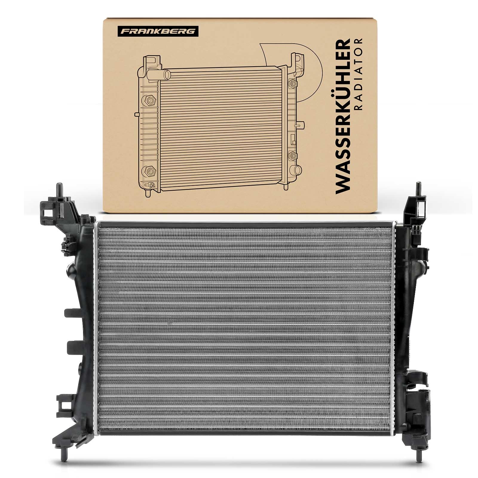 Frankberg Radiatore di Raffreddamento ad Acqua Benzina Compatibile con Punto Evo 199 1.2L Grande Punto 199 1.4L Grande Punto 199 1.2L Qubo 225 1.4L Punto 199 1.4L Replace# 61917