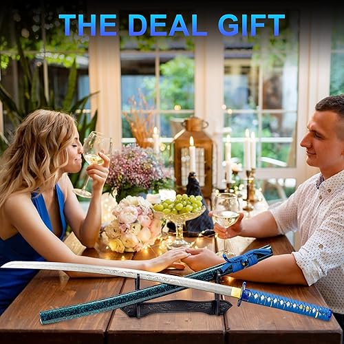 Miniatura 7 de Layofe -Samurai Katana Espada real, hoja de acero al carbono 1060 forjada a mano con endurecimiento tradicional de espiga completa, para regalo,