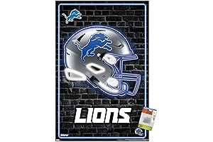 Lions Poster: Neon Helmet Roars on Field