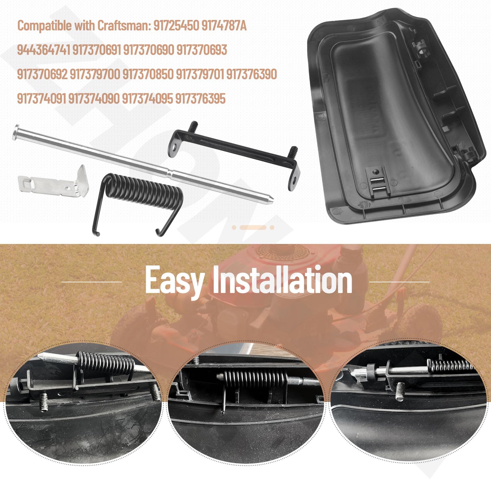 532426129 Deflector y 532420019 - Juego de puerta de mantillo con anexos compatibles con cortacésped Craftsman y Husqvarna de 22 pulgadas, sustituye a 419942X418 419942X428 583405601
