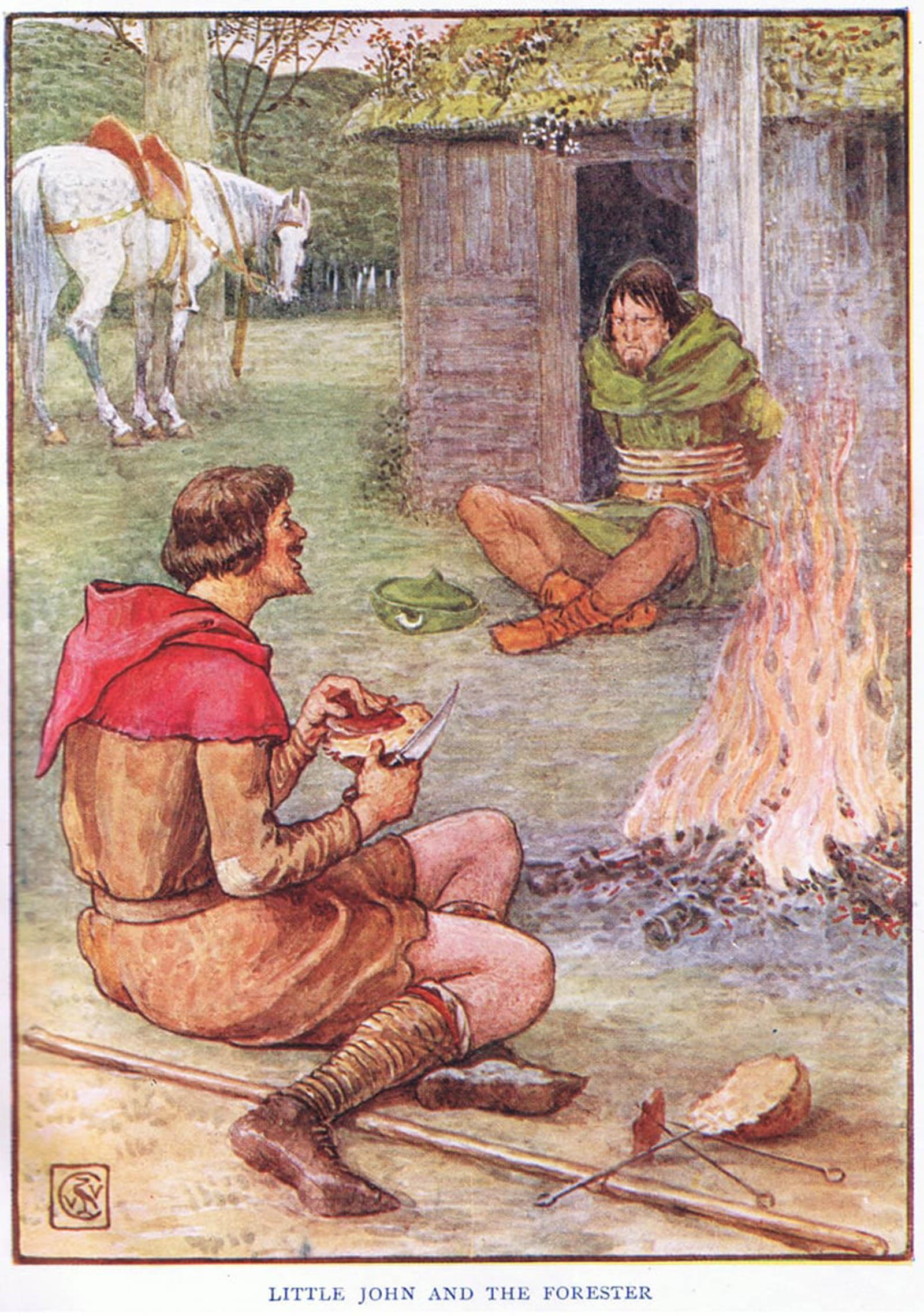 ARTXLXXBN Famous Prints Artwork Pictures Poster Painting Art Little John and the Forester by Walter Crane Artwork Landscape Pictures for Home Decor 60x90cm