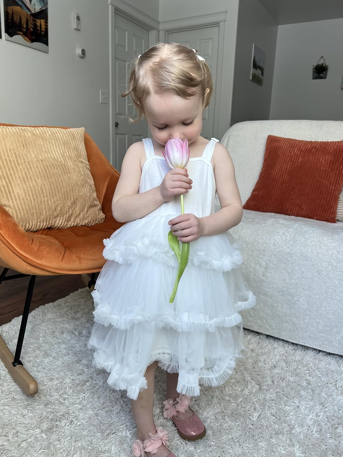 Arshiner Toddler Girls Tulle Dress Tiered Ruffle Fluffy Spaghetti Straps Tutu Dresses Summer Clothes image 5