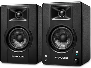 M-Audio BX4BT 4.5" Studio Monitors & PC Speakers with Bluetooth for Recording and Multimedia with Music Production Software, 120W, Pair, black