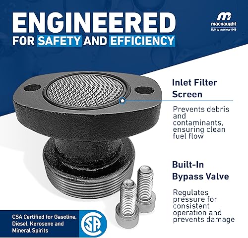 Miniatura 6 de Macnaught Bomba de transferencia de combustible M3 120V, bomba de combustible de alto flujo de 15 GPM, apagado automático, boquilla, manguera de