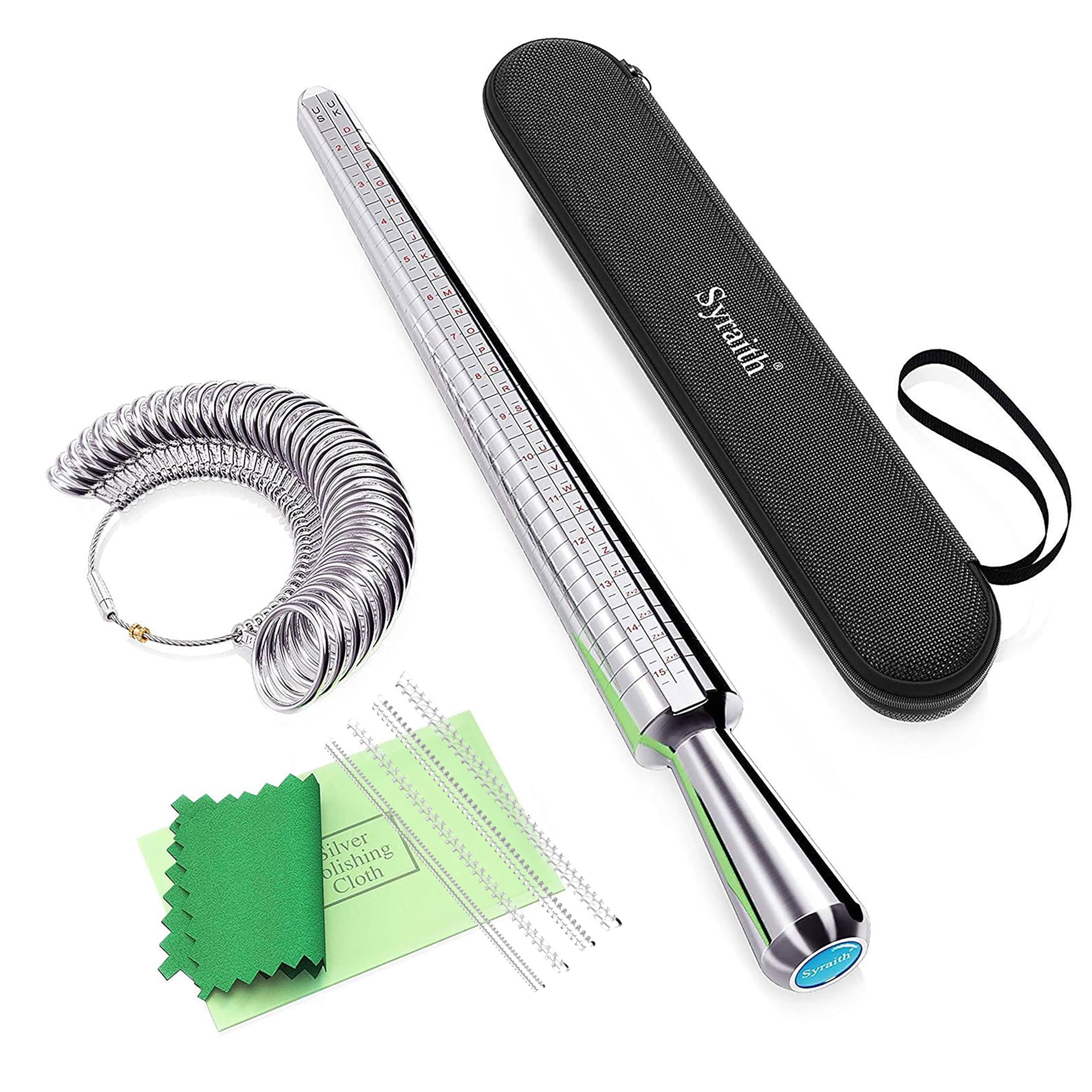 Misuratore Anelli, Kit di Misura Del Diametro Dell'anello, Misure Europee 41-76, 36 Utensili Misura Anelli Per la Misura Delle Dita e la Correzione Dell'anello, Inclusa Scatola di Stoccaggio