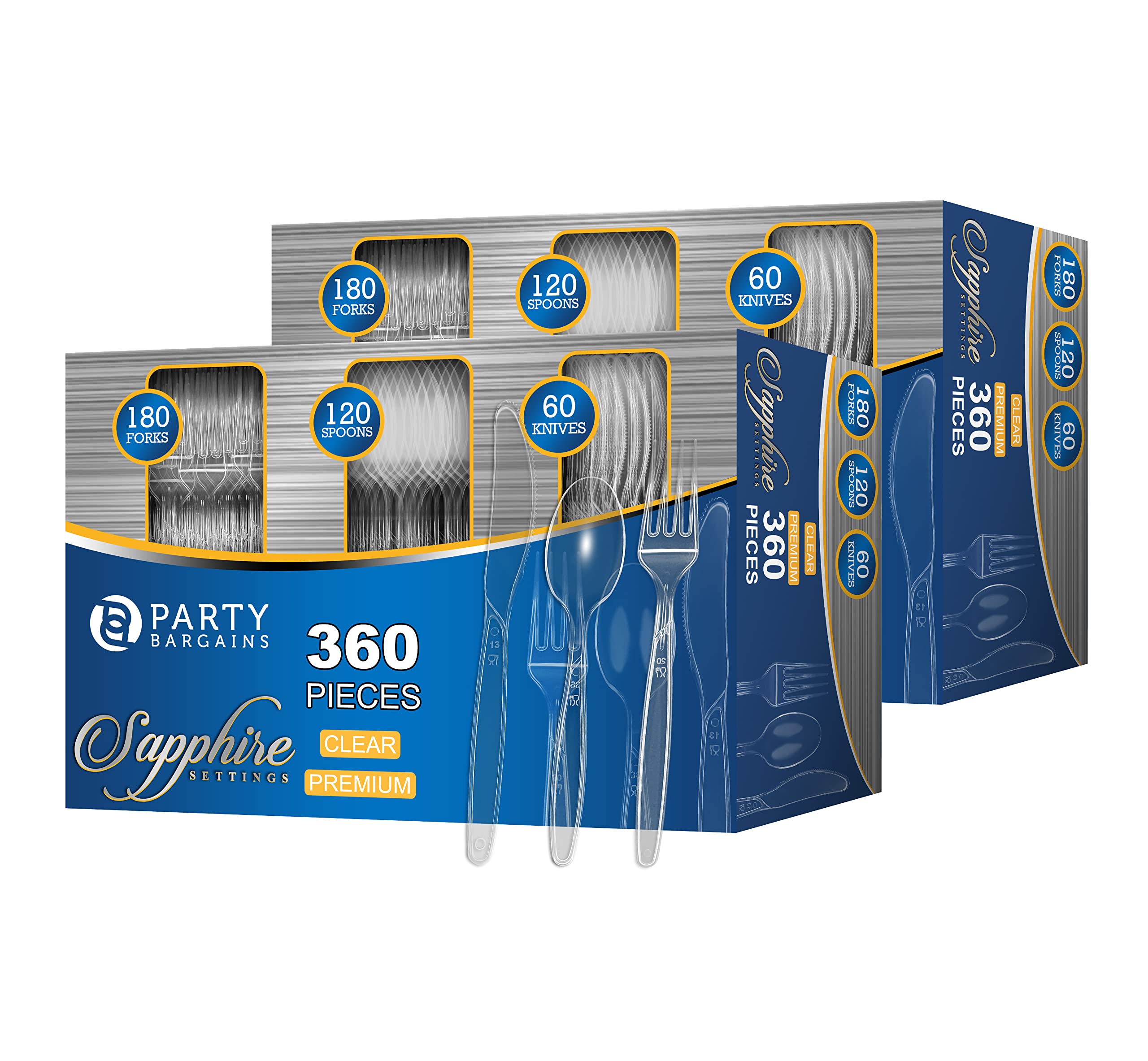 Disposable Cutlery Set - Sapphire Design, 360 Pieces -10