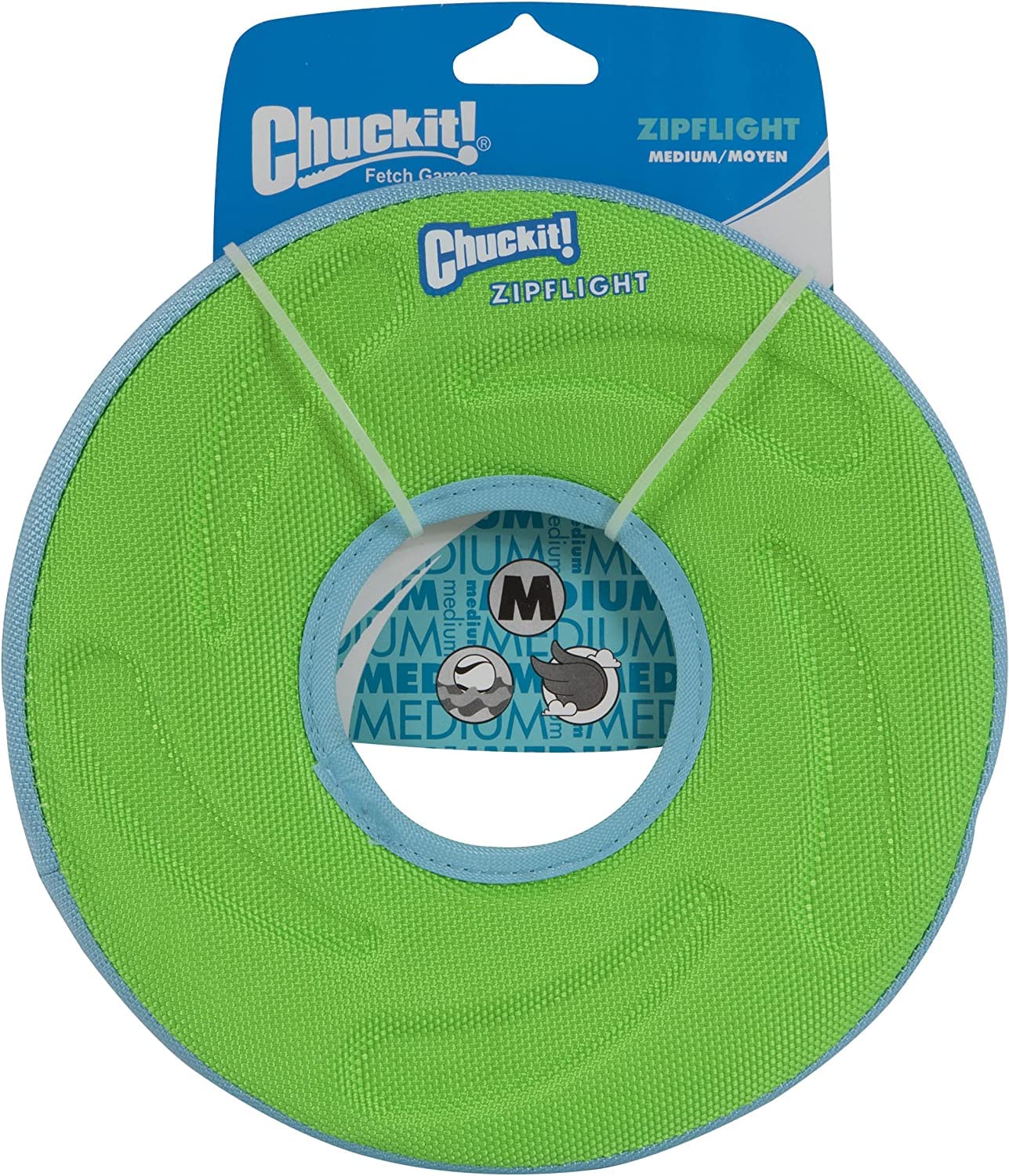 (4 pezzi) Chuckit Zipflight Amphibious Dog Fly anello giocattolo, media