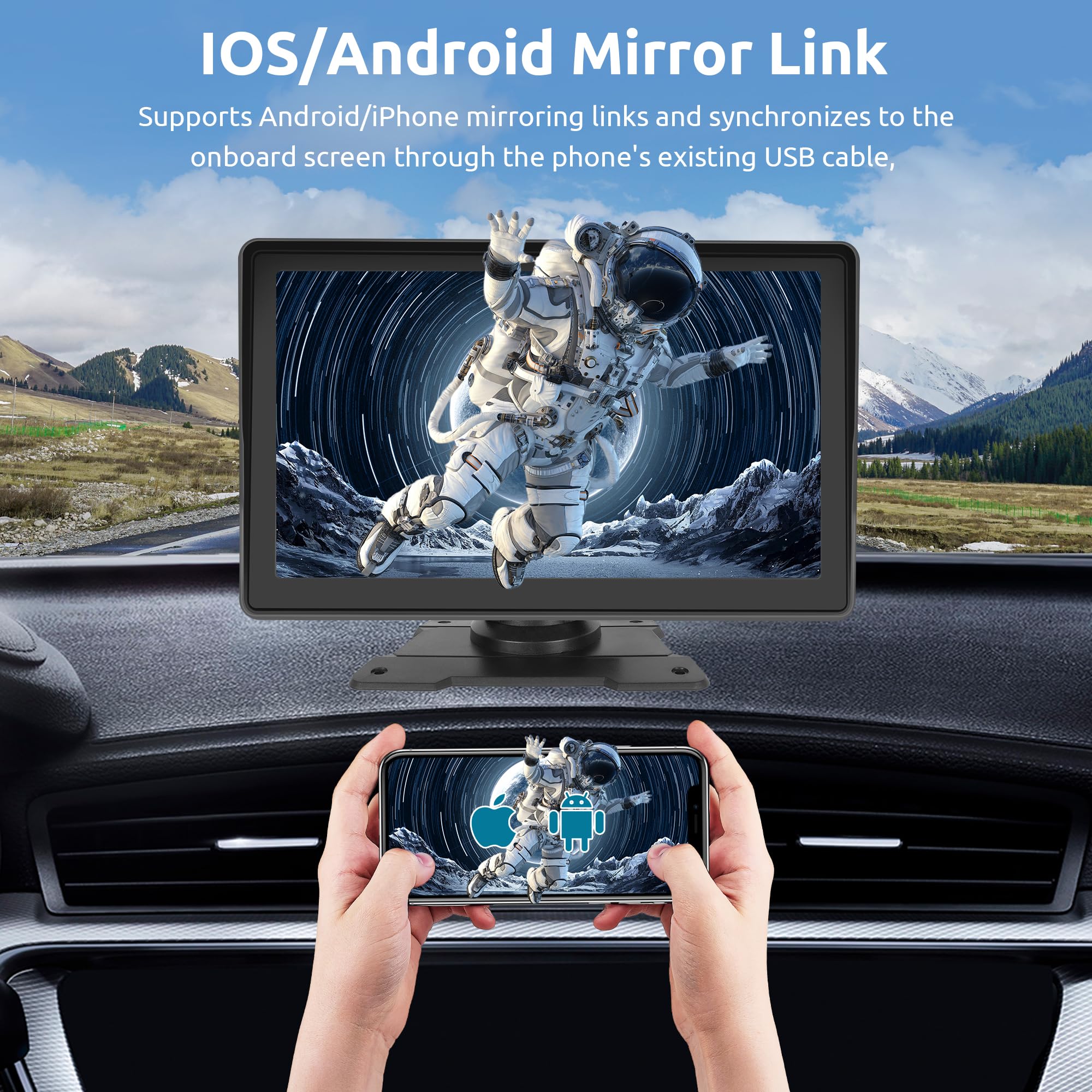 Banaone Autoradio, Carplay Wireless Andriod, 7 inch touchscreen-monitor, stereo-radio, ondersteuning spraakbesturing, bluetooth, mirror link/USB, geschikt voor alle soorten auto's Banaone Autoradio, Carplay Wireless Andriod, 7 inch touchscreen-monitor, stereo-radio, ondersteuning spraakbesturing, bluetooth, mirror link/USB, geschikt voor alle soorten auto's