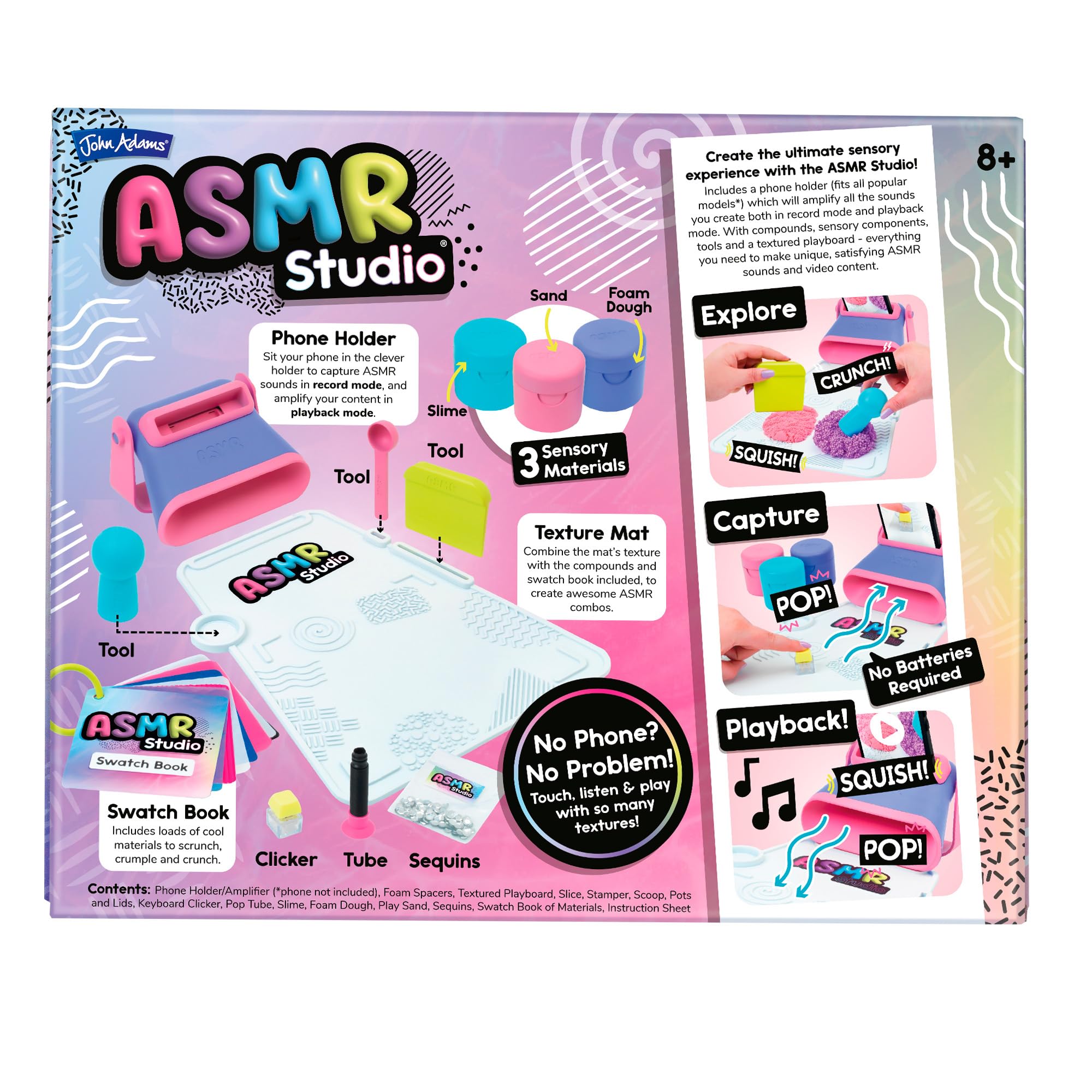 Kit de Fabrication de Vidéos ASMR Studio John Adams | Créez Vos Propres Vidéos ASMR | Créez, Enregistrez et Partagez des Sons Sensoriels Satisfaisants, des Sensations de Frissons | Âge 8+ | Excellent