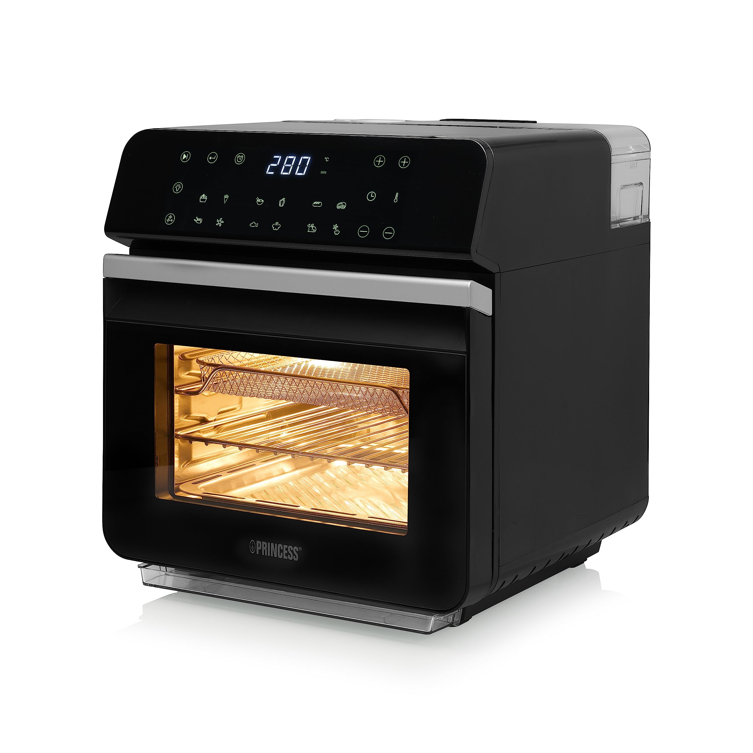 Princess Mini Piekarnik Airfryer I Cyfrowa Parownica 182085-3-W1-10 L - 900 G Frytek -Funkcja Czyszczenia Parowego