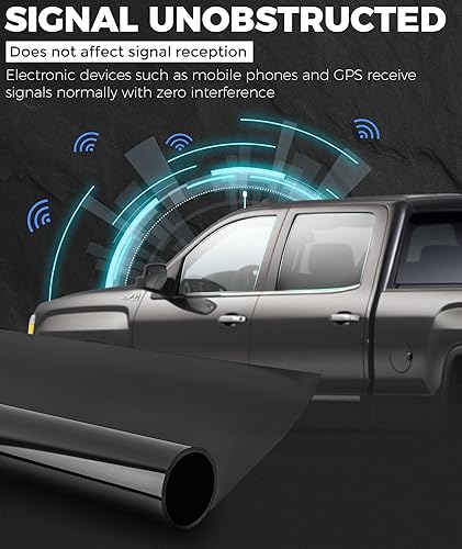 Miniatura 4 de RP Remarkable Power, Película tintada para ventana de automóvil 5% VLT, 36 pulgadas x 15 pies, UVR 99% bloqueo de calor y UV y resistente a los