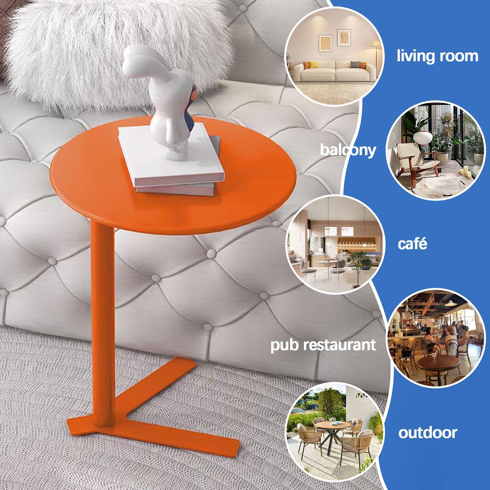 Amazon｜オレンジ色のソファサイドテーブル、ベッドサイドテーブル