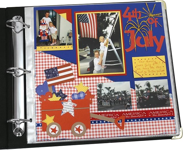 C-line 12 x 12 Inch 3 - Ring Post Bound Use Memory Book with Top - Load Page Protectors - Clear (Pack of 50)