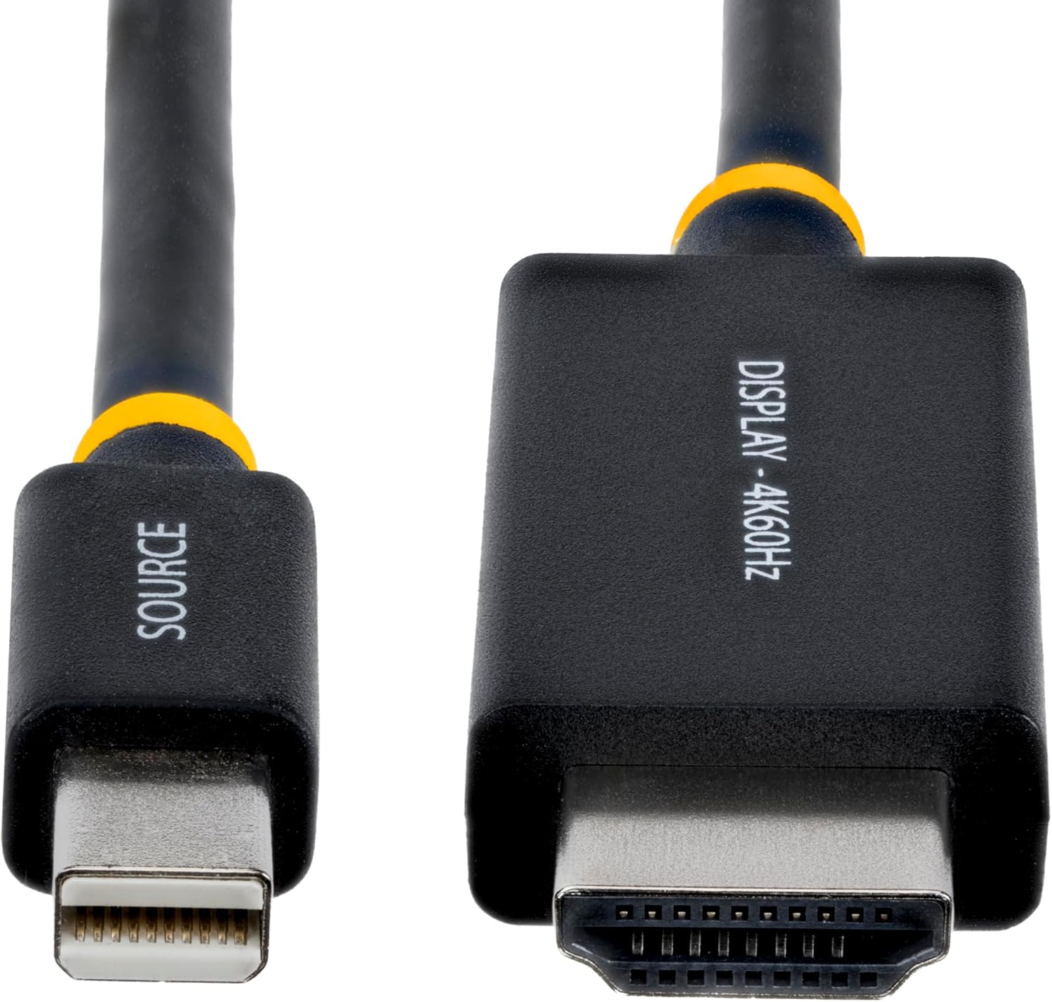 StarTech 3ft (91cm) Mini DisplayPort to HDMI Adapter Cable, 4K 60Hz with HBR3/HDCP 2.3/DPCP, MDP to HDMI 2.0 Cable, Active Video Converter