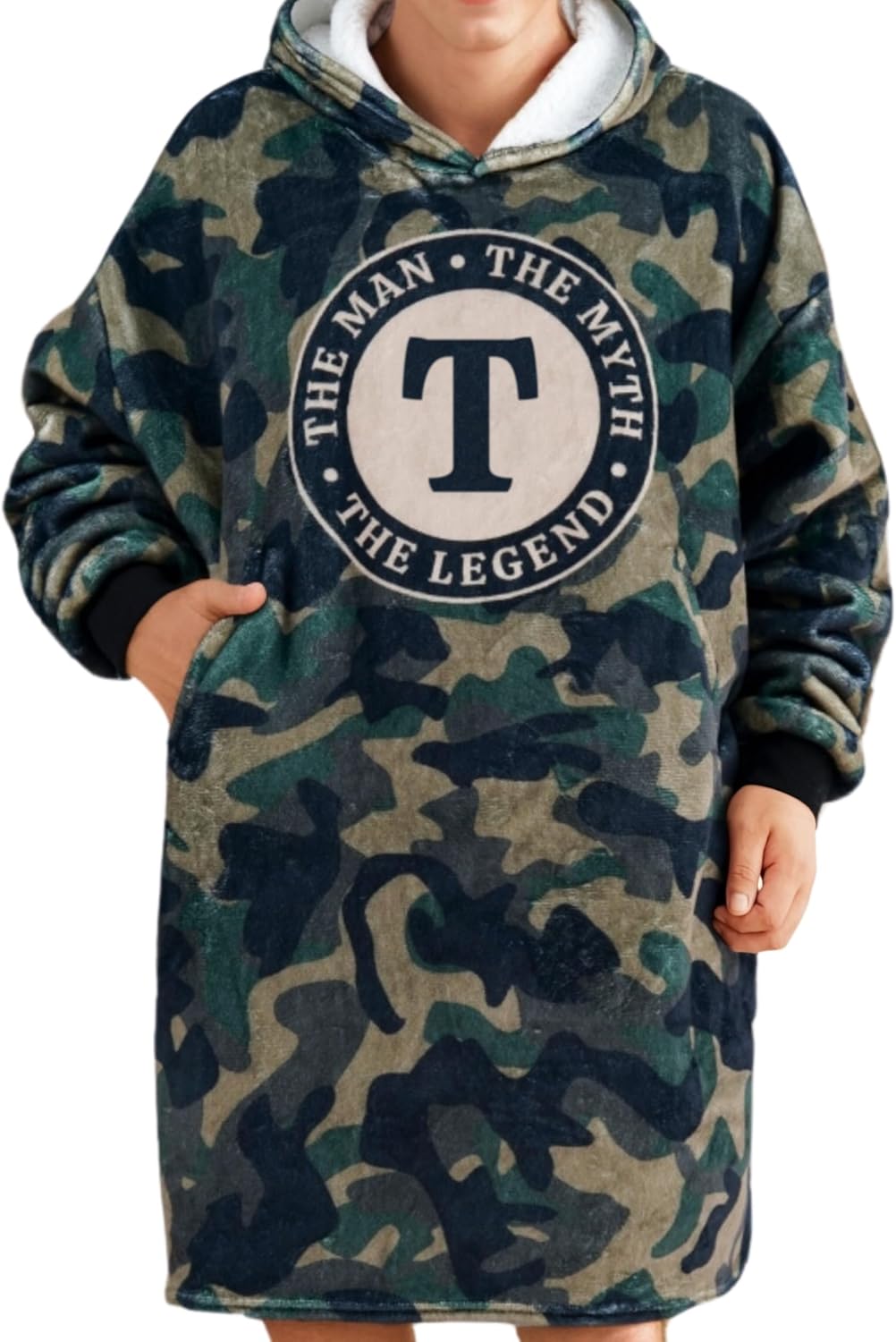 Wearable Blanket Hoodie for Adult Men, Oversized Mens Hooded Blanket, Gifts for Men Who Want Nothing, Camouflage