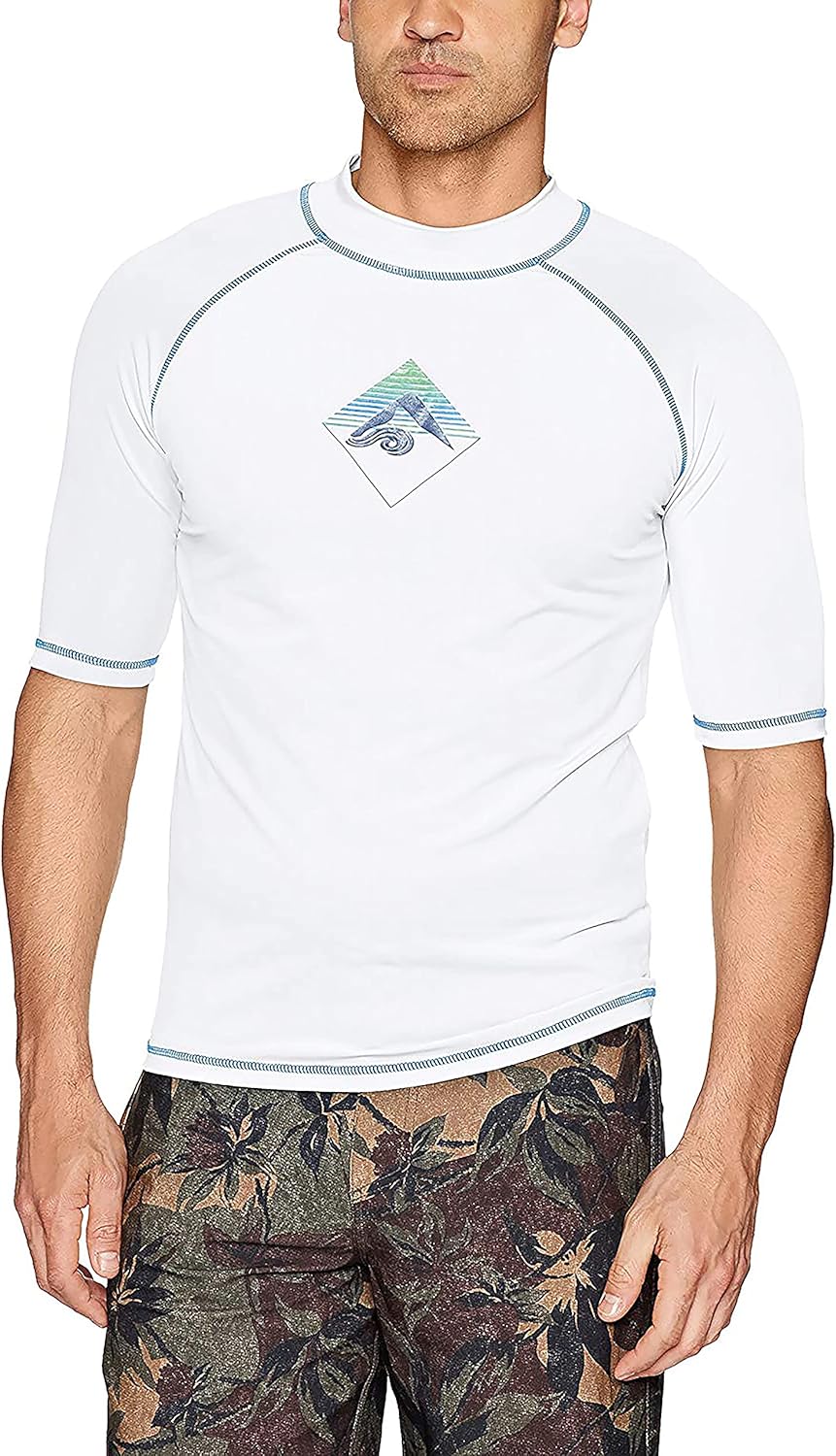Kanu Surf Mens Mercury UPF 50+ Short Sleeve Sun Protective Rashguard Swim Shirt