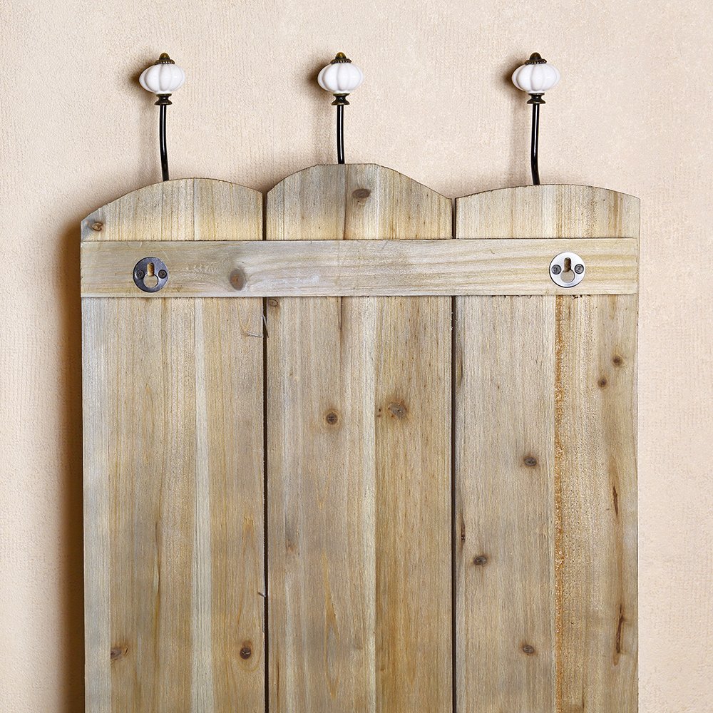 Melko Wandgarderobe Garderobenpaneel Shabby Chic 6 Kleiderhaken 100x40 cm