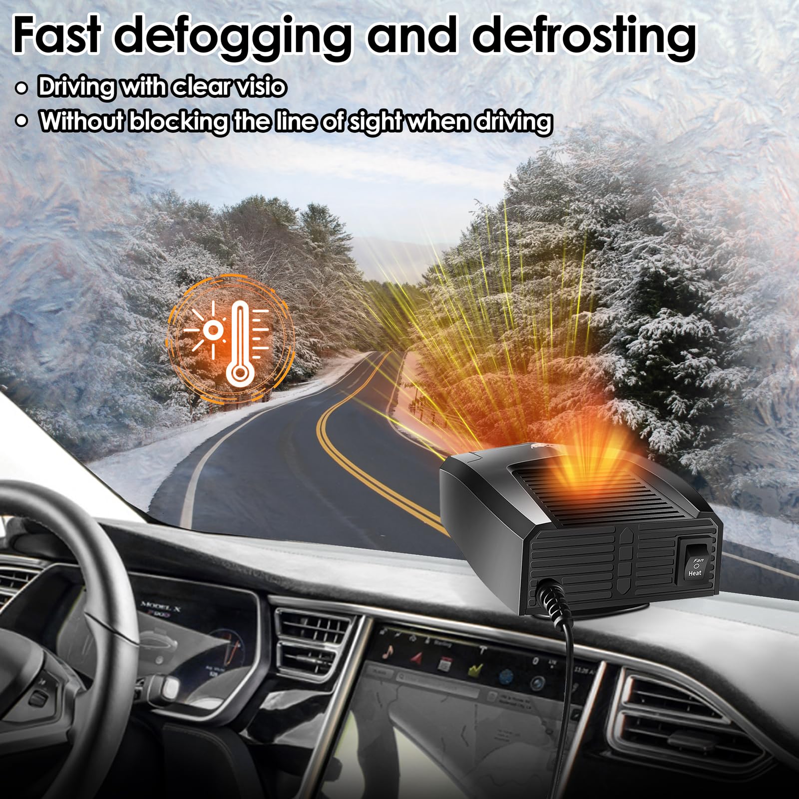 OBEST Calentador De Coche De 12 V Que Se Conecta Al Encendedor De Cigarrillos, Desempañador