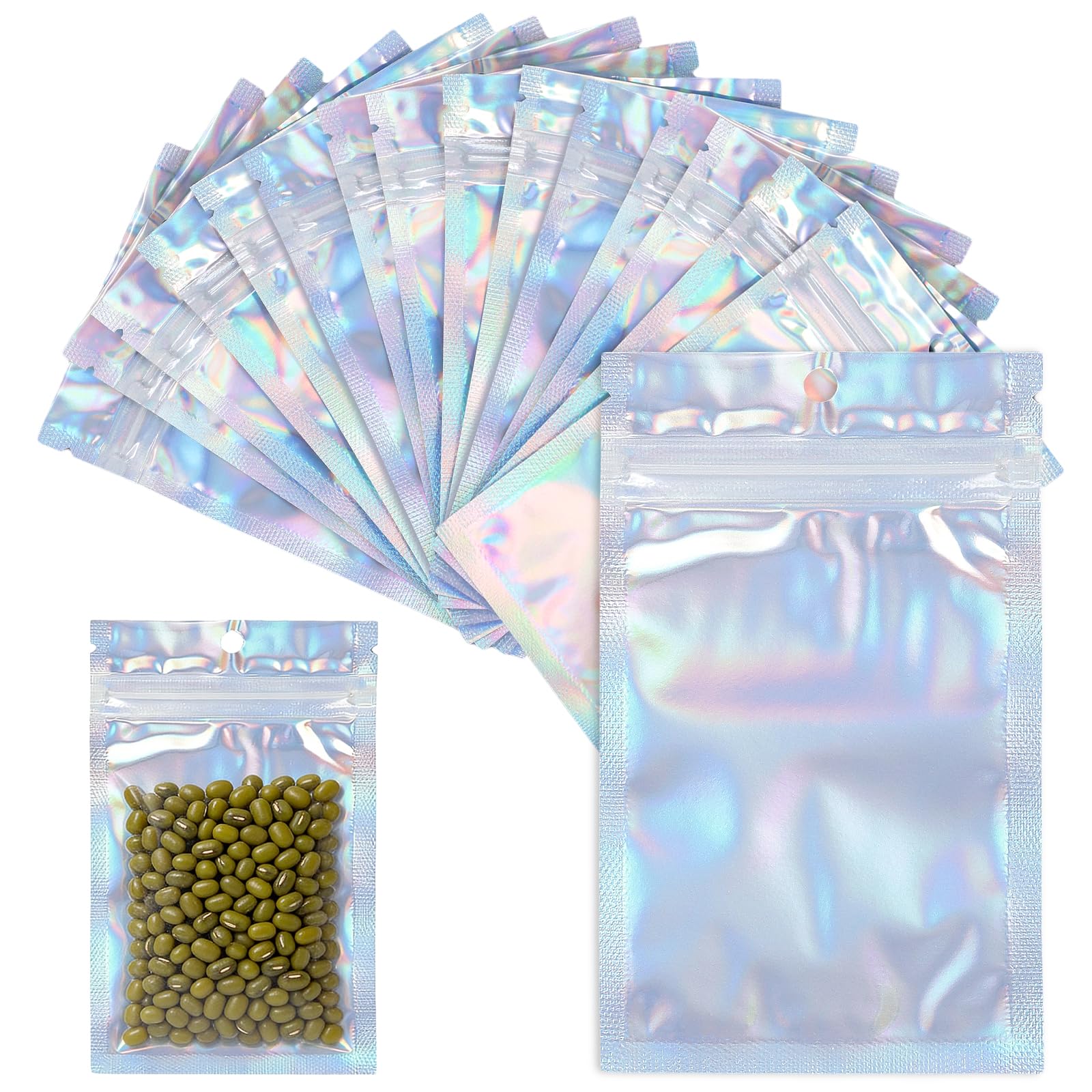 Sacs holographiques en Mylar pour bonbons d'anniversaire et petits cadeaux d'invités scintillants