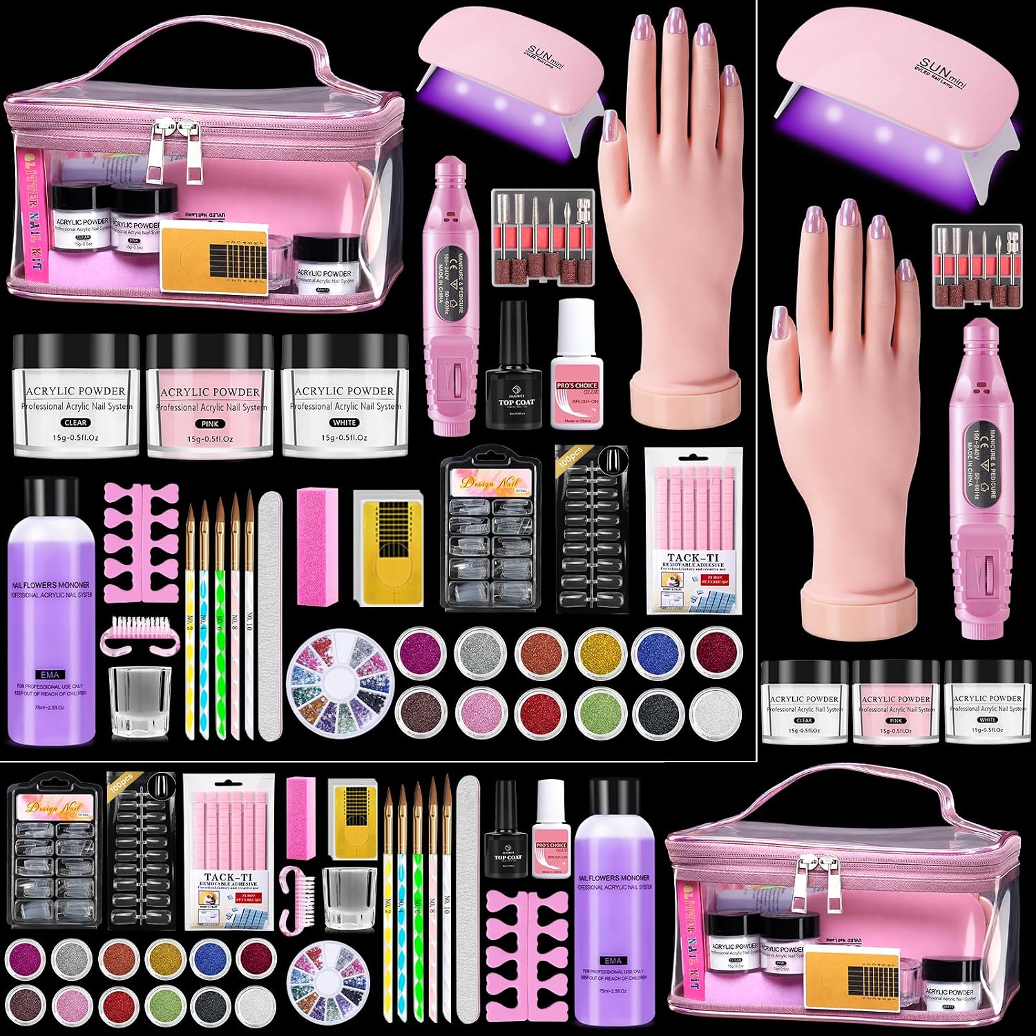 Nail Kit for Beginners with Everything, Practice Hand & Storage Gift Bag
