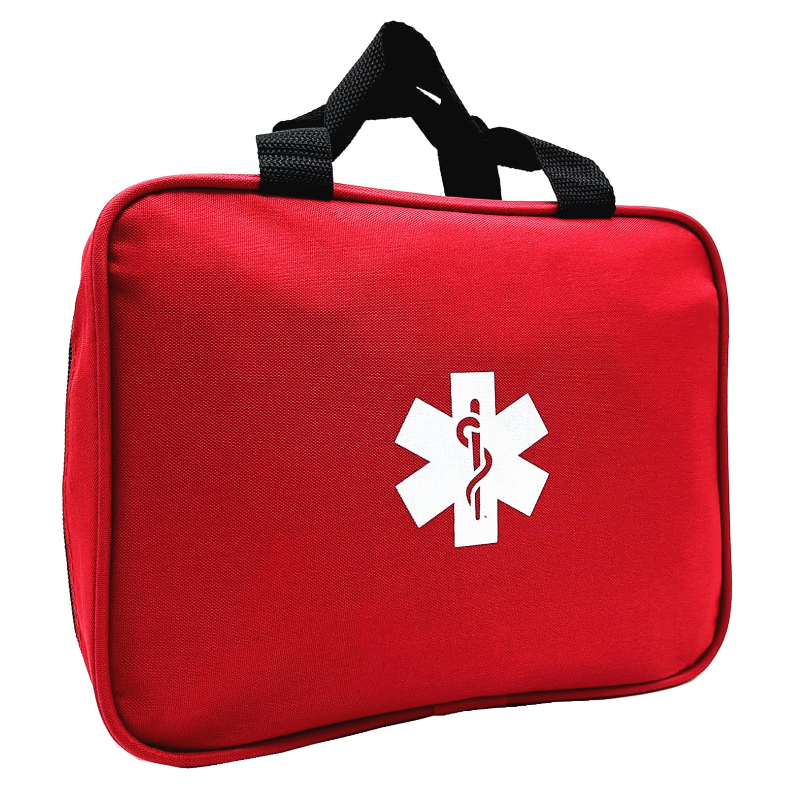 Jipemtra Red First Aid Bag Empty Travel Rescue Pouch Medical Bags First Responder Storage Compact Survival Medicine Emergency Bag for Car Home Office Kitchen Sport Outdoors (QZ)