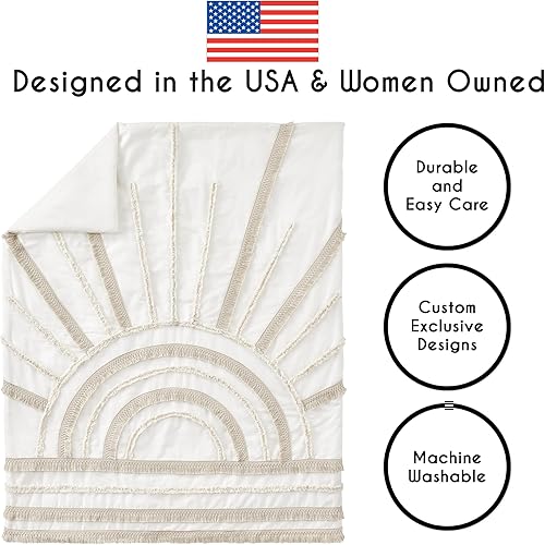 Miniatura 4 de Sweet Jojo Designs Juego de ropa de cama para cuna de bebé de 4 piezas (algodón bohemio chic) para niños o niñas, bebéscuarto de bebé, incluye