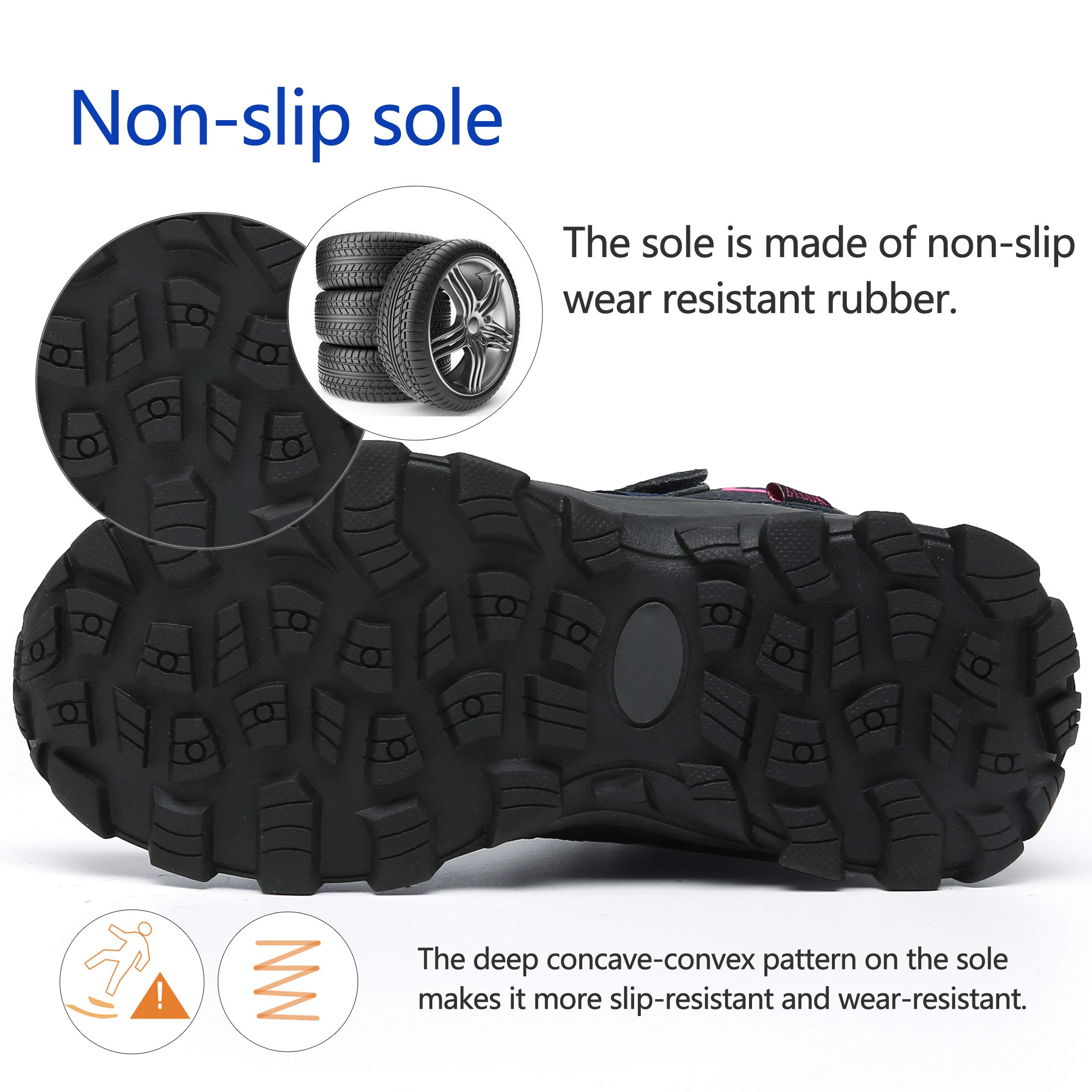 Winterstiefel Kinder Winterschuhe Wanderschuhe Schneestiefel Jungen Warmfutter Wasserdicht Baumwollschuhe Mädchen Trekking Snowboots Mit Klettverschluss