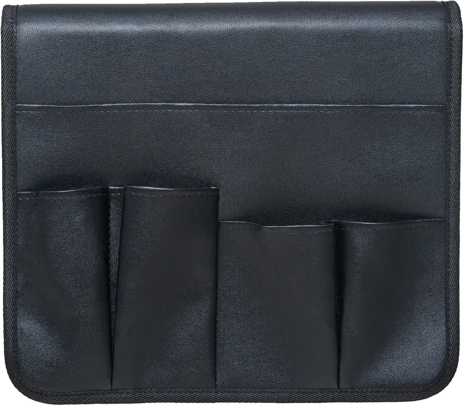 PU Leather Sofa Armrest Organizer, Armchair Magazine Holders, Waterproof Remote Holder for Recliner Couch with 1 Large Pocket, 4 Small Pockets for Magazine, Remote, Phone, Ipad, Books (Black) image 5