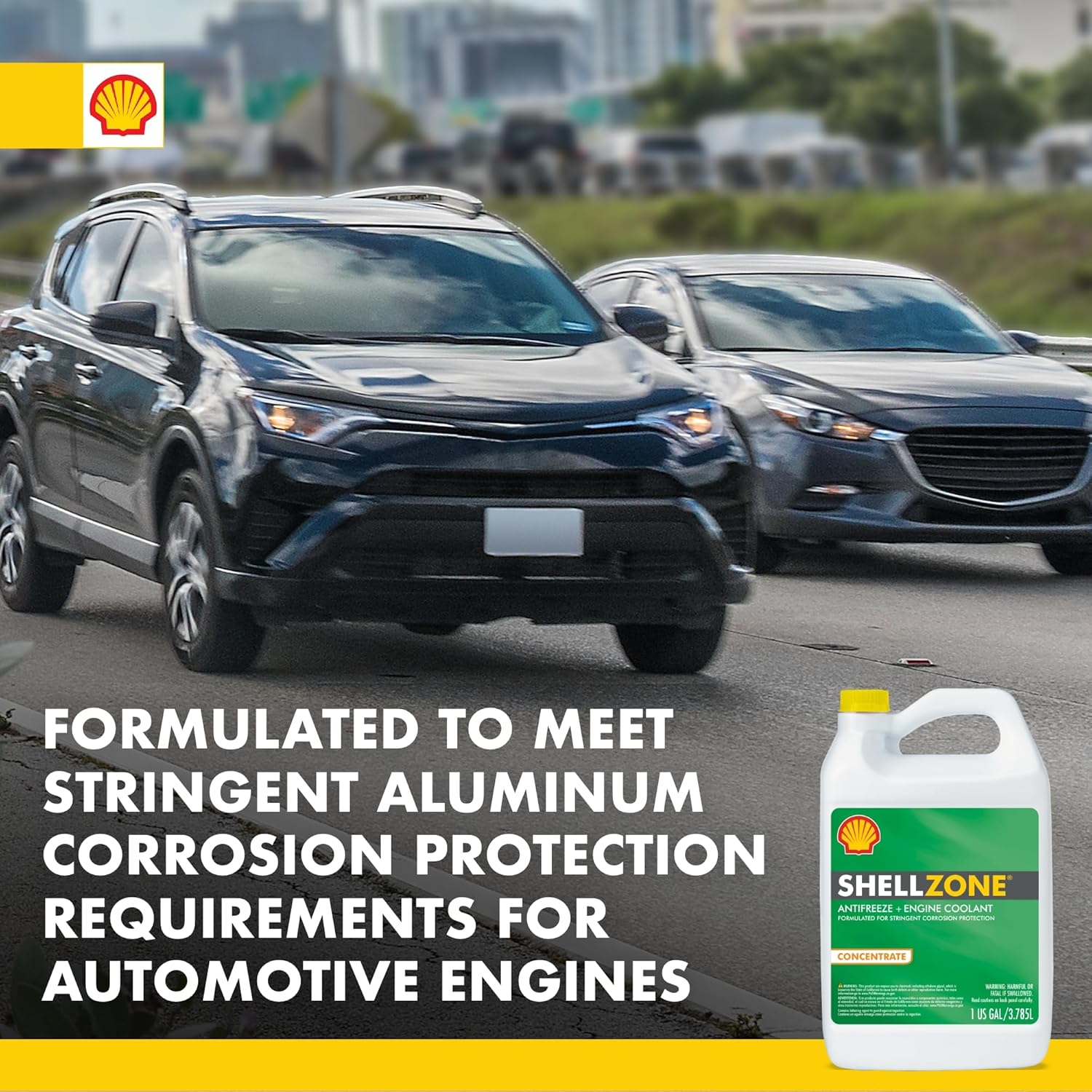 Shellzone Concentrate Antifreeze + Coolant, (1 Gallon, Case of 6)