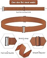 Vista 2 de Women No Show Invisible Belt Elastic Stretch Waist Belt with Flat Buckle