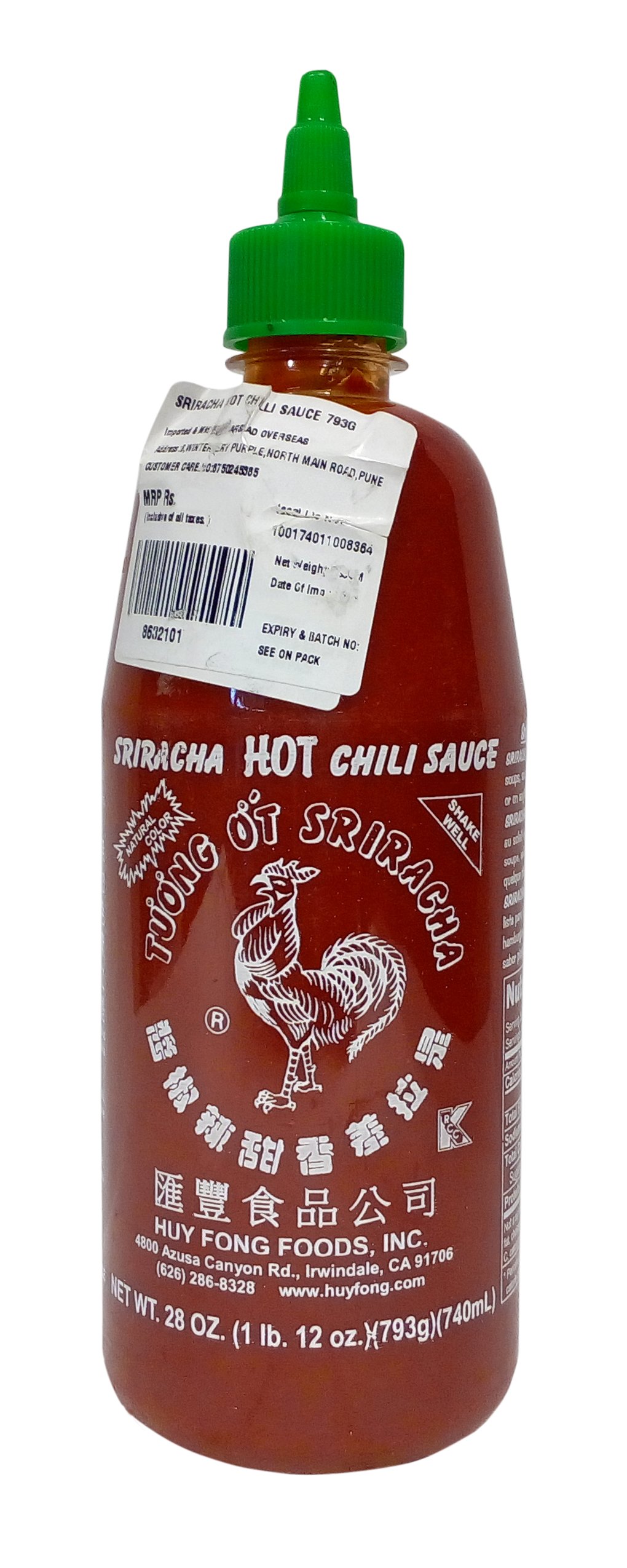 Huy Fong Sriracha Sauce - Hot Chilli, 740ml Bottle (B073FX2PQ4) Amazon Price History, Amazon Price Tracker
