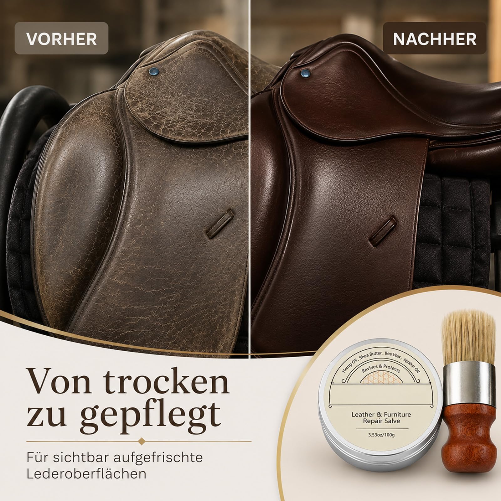 LederKur Die alte Sattlersalbe für Leder, Lederpflegebalsam, 100 g (2)