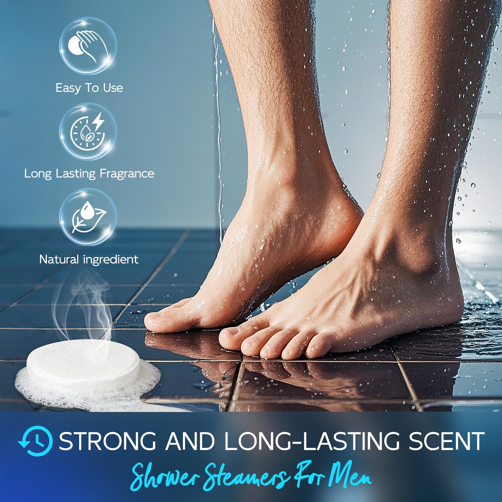 Shower Steamers for Men, Father Day Gift for Dad, Shower Bombs Aromatherapy Relaxation SPA Birthday Gifts for Husband Boyfriend Teen Boys