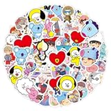 YEESACG - Stickers | 61 Pack | Cute Bangtan Album Bomb | Cartoon Waterproof Vinyl for Water Bottle,Laptop,Skateboard,Luggage,Phone,Moto Korea Group for Teens Girls Fans
