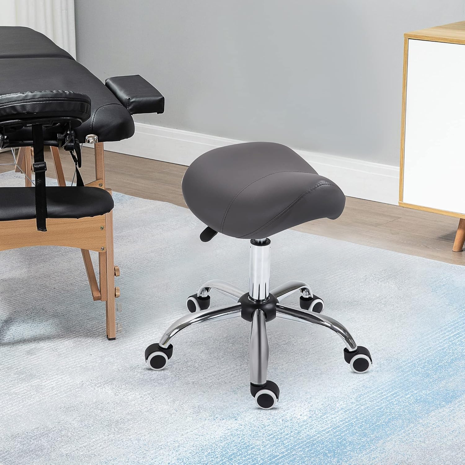 HOMCOM Ergonomic Saddle Stool - Image 3