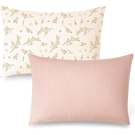 Super-Soft Muslin Toddler Pillowcase for a Cozy Night's Sleep: Konssy Muslin Toddler Pillowcase
