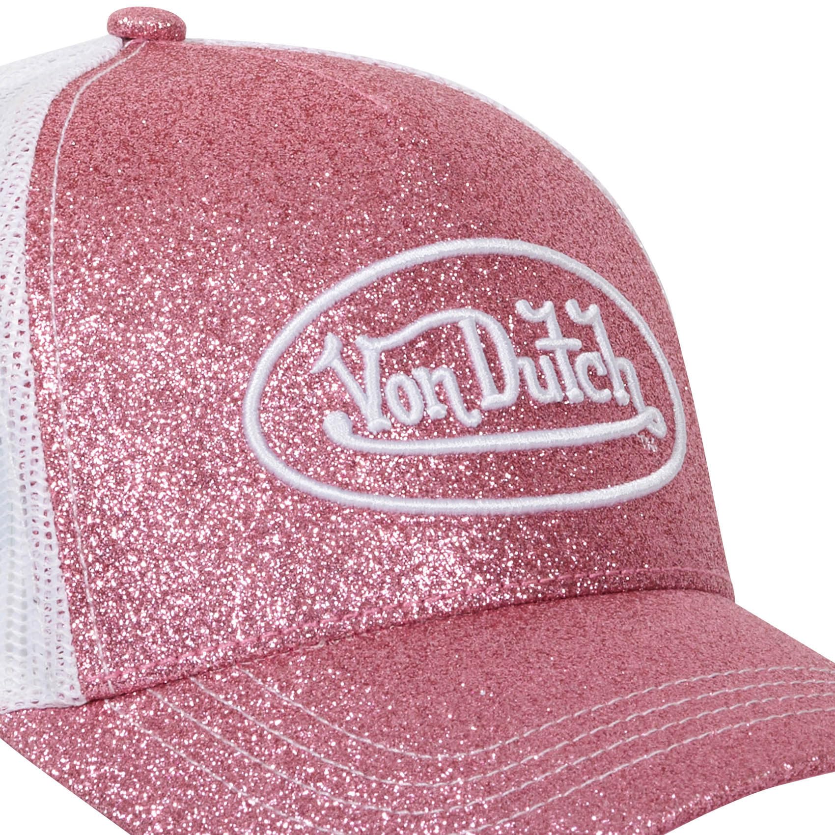 Von Dutch Glitter męska i damska czapka, czapka Trucker, regulowana i autentyczna