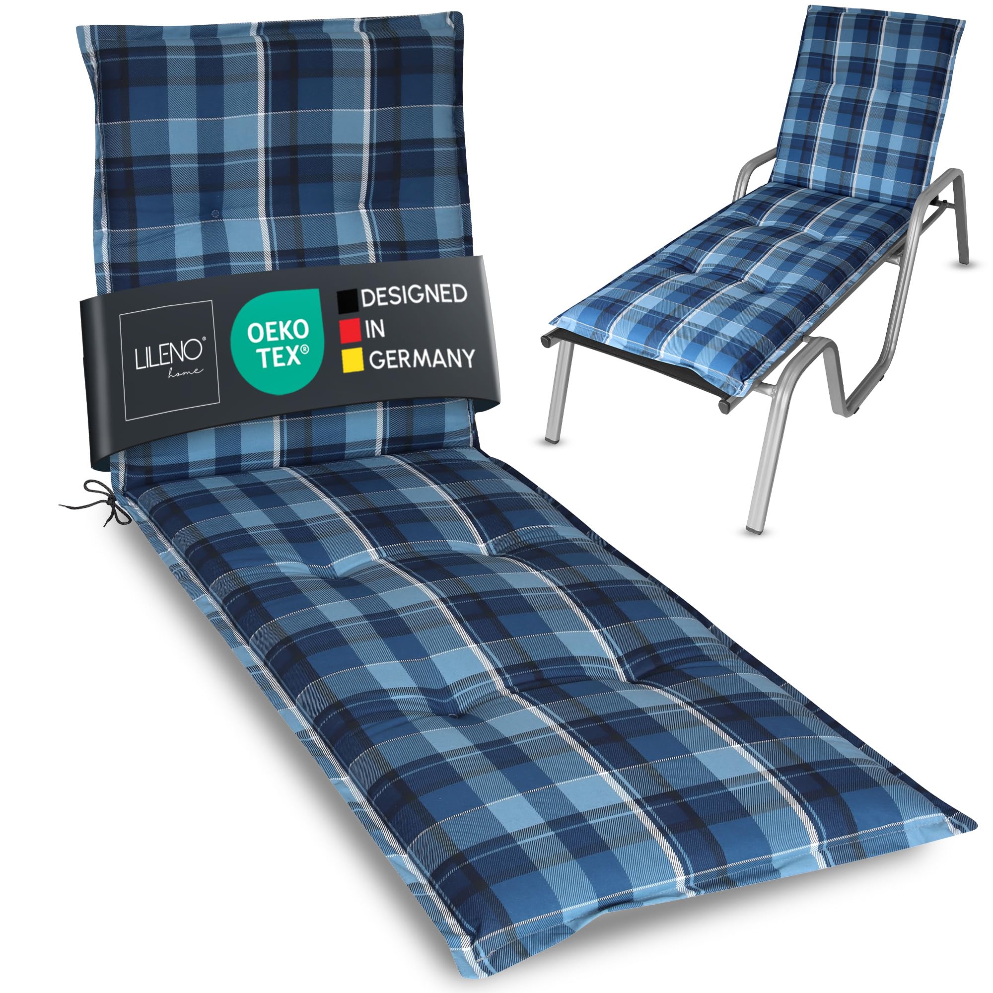 LILENO HOME Sonnenliege Auflage - Gartenliegen Auflage perfekt für Strandliege - Polster für Gartenliege Flor RL