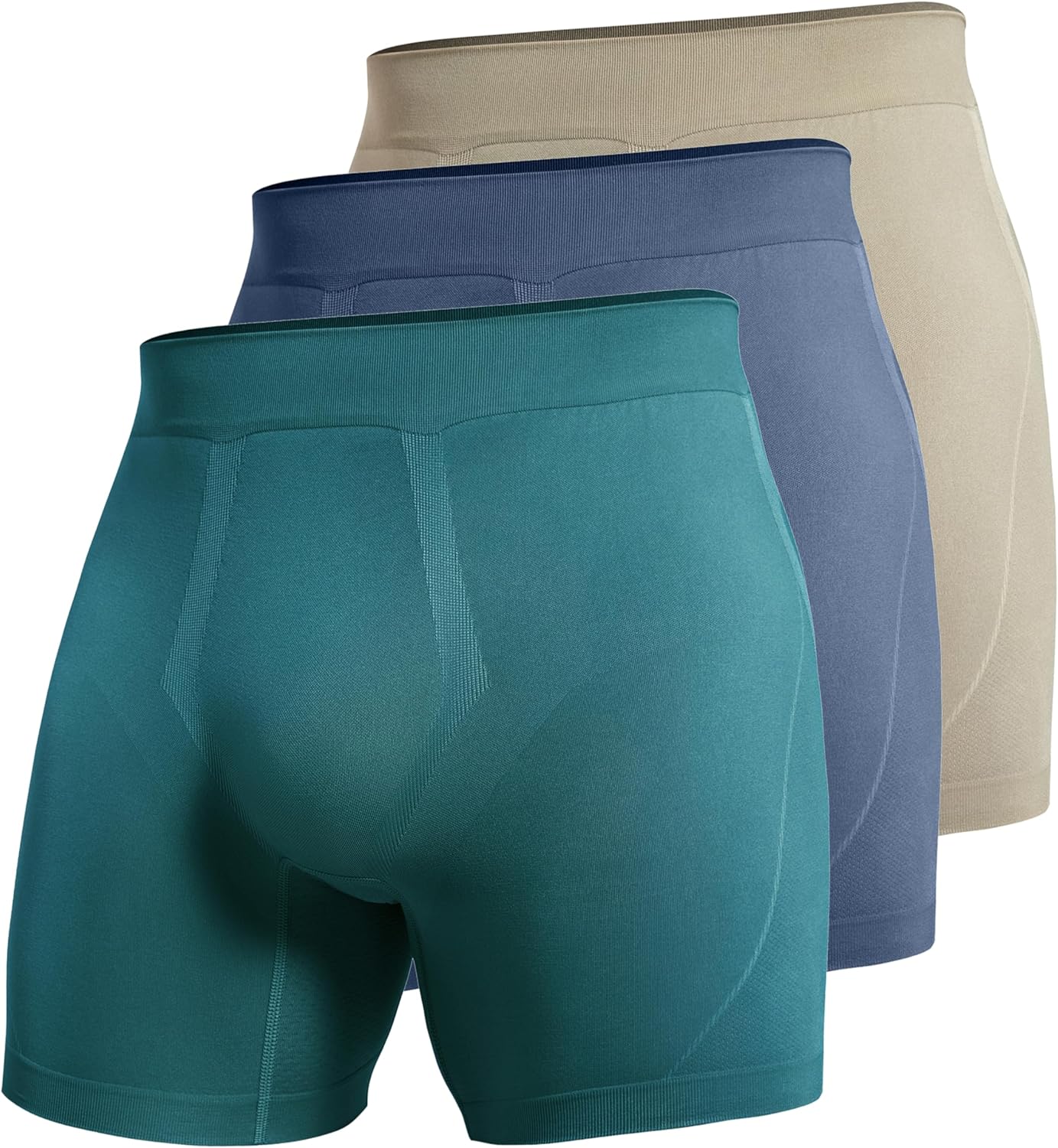 CRZ YOGA Men's Seamless 5" Boxer Briefs Breathable Sports Underwear (3-Pack)