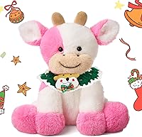 Vista 21 de Hopearl Adorable Vaca de Peluche Suave Juguetes de Animales de Granja de Leche Vacas de Peluche Juguetes de Cumpleaños Lindos para Niños Niñas