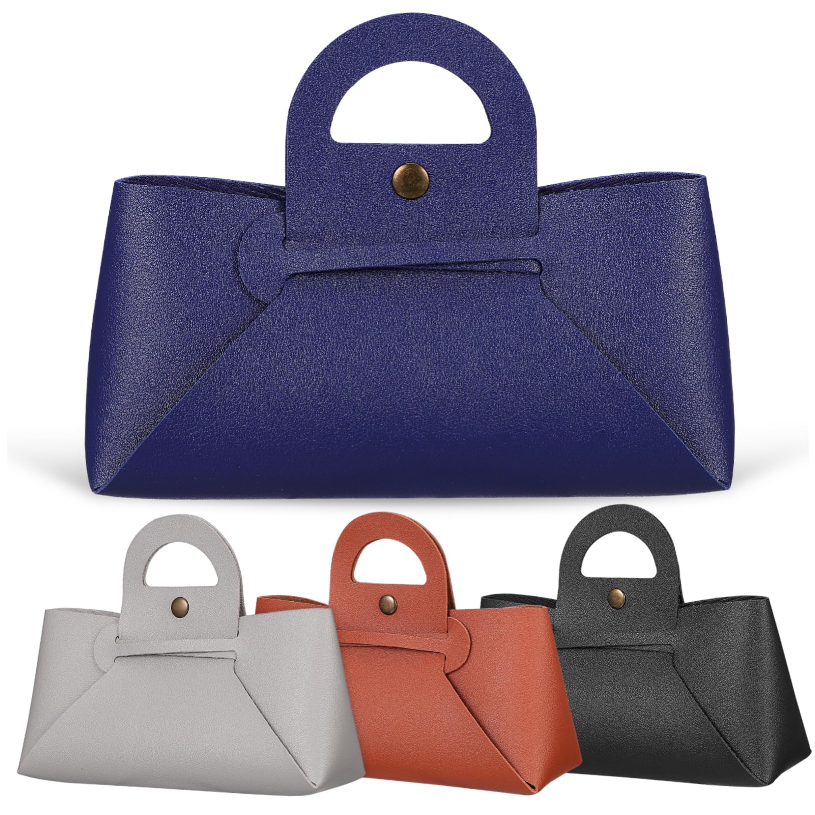 Set da 4 Borsa per Occhiali da Sole in Pu Resistente All'acqua e Leggera con Manico, Custodia Occhiali da Viaggio Raffinata per Atmosfera Estiva e Attività Outdoor
