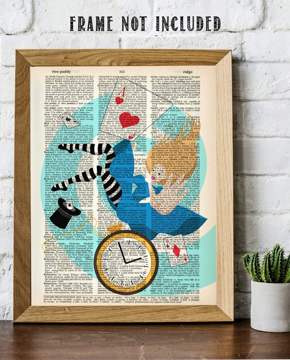 Upcycled Dictionary Art - - Classic Office and Home Decor, Library Water Color Wall Art, Animal Print Vintage Book Page Bedroom Decoration, 8.5x11 Unframed Art Poster: Alice Falls