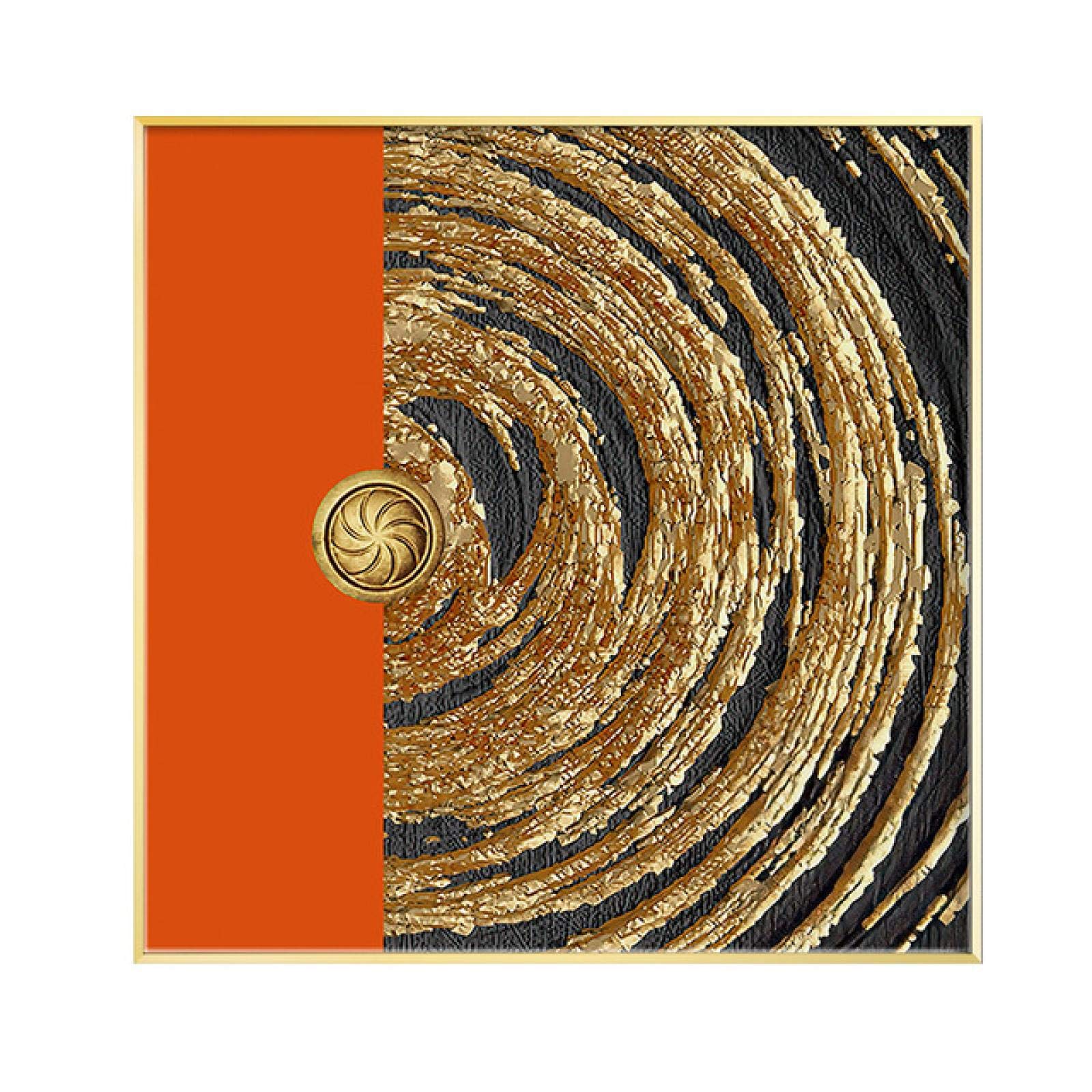 Abstrakcyjny geometryczny wydruk na płótnie farba złota folia kolor plakat sztuka ścienna obrazy na płótnie salon biuro dekoracja domu 80 x 80 cm x 3 bezramowe