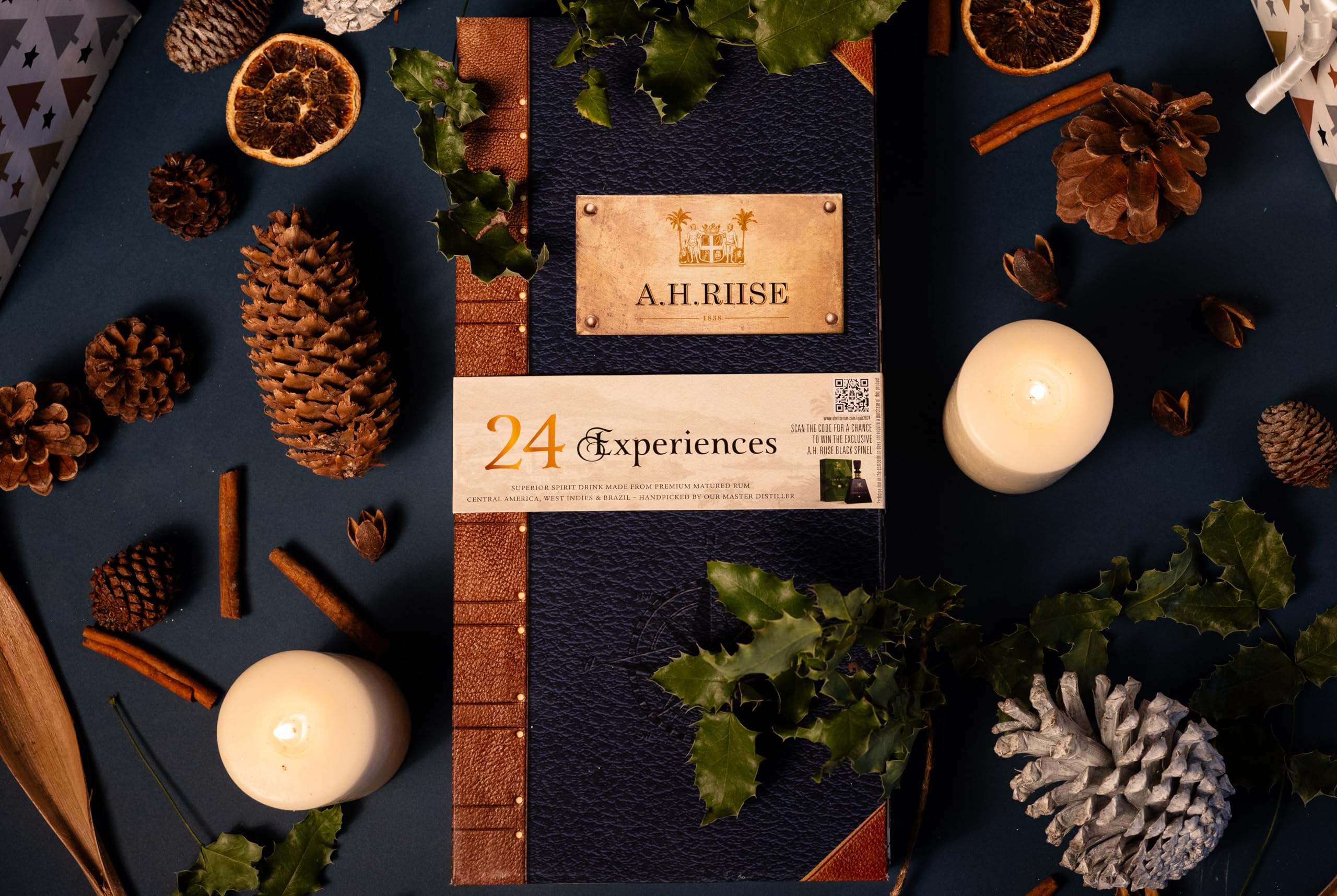 A.H.Riise Adventskalender | Rum-Genuss in der Adventszeit | 24 exquisite Mini-Flaschen | Dänische Tradition und karibischer Rum-Herstellung | Zum Verschenken oder selbst genießen | 24 x 20ml